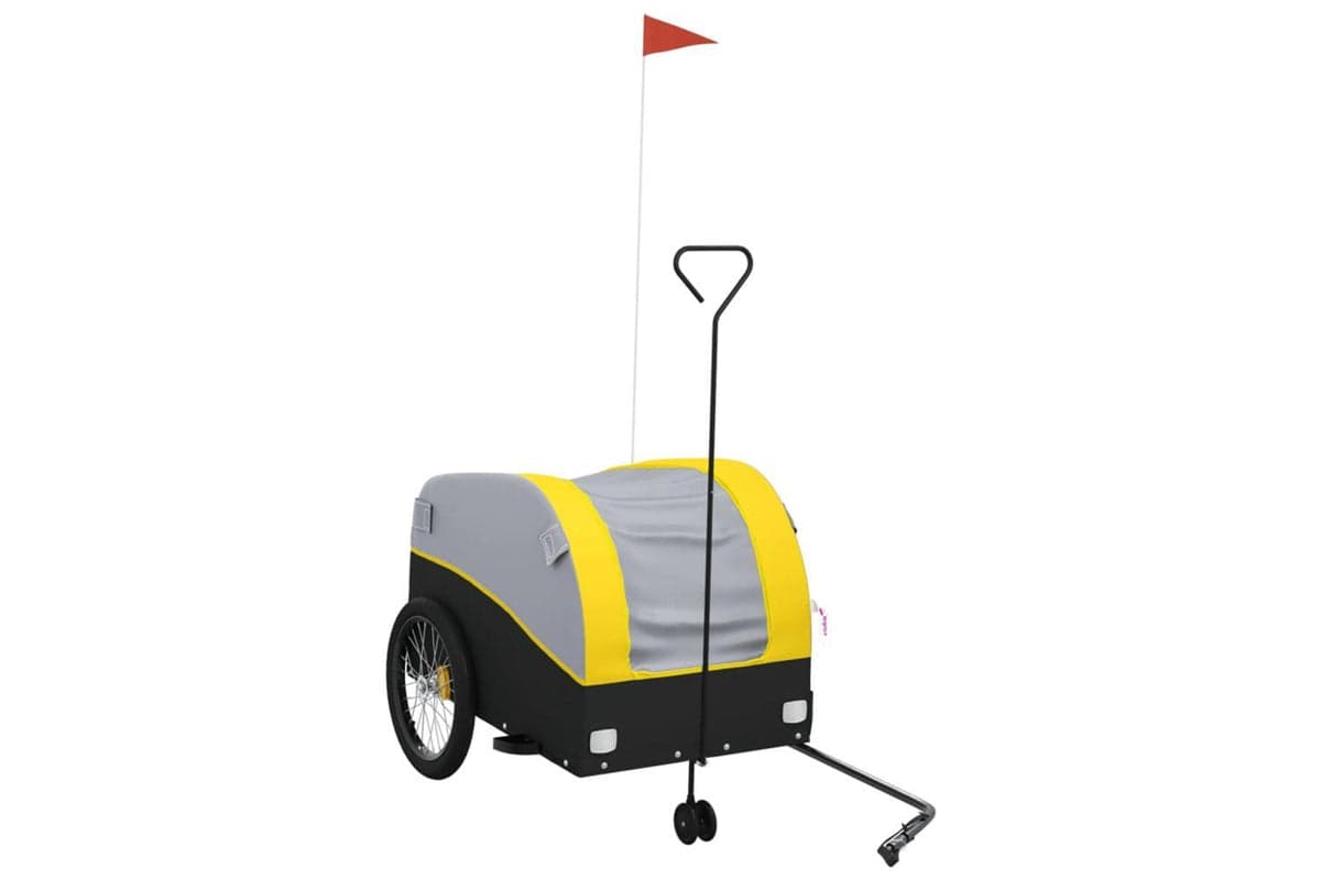 Vidaxl Bike Trailer Black And Yellow 45 Kg Iron