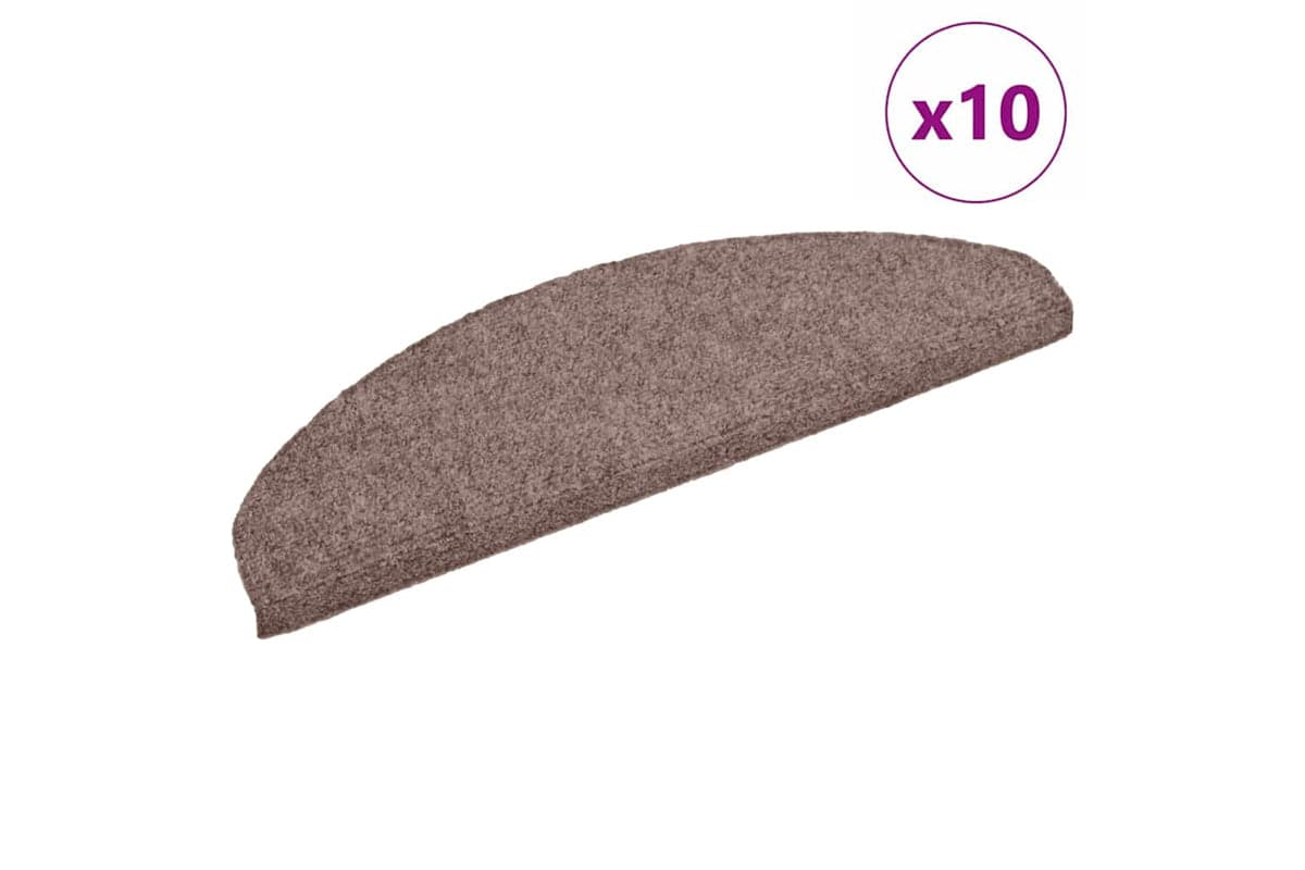 vidaXL 149699 Self-adhesive Stair Mats 10 Pcs Brown 65x21x4cm Needle Punch