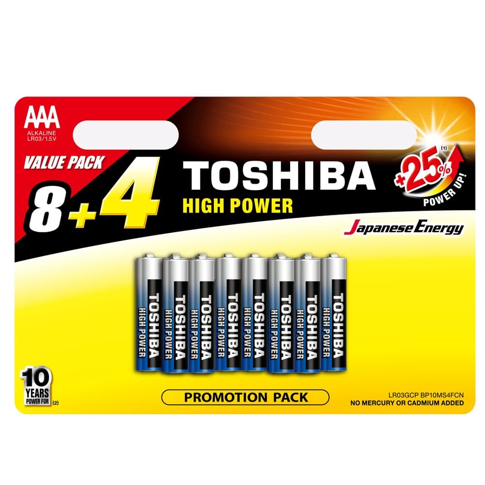 TOSHIBA Pack Of 12 Aaa Batteries...