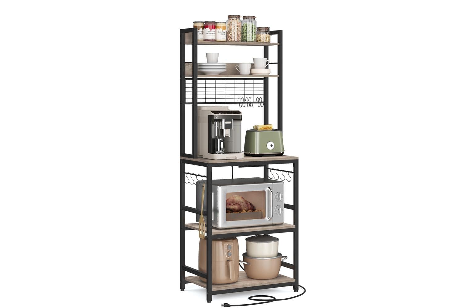Kitchen Shelf | Kitchen Storage Shelf | Chipboard And Steel | Five Tier