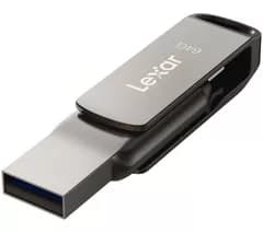 LEXAR JumpDrive D400 Dual USB Type-C & Type-A USB 3.1 Memory Stick - 64 GB, Silver