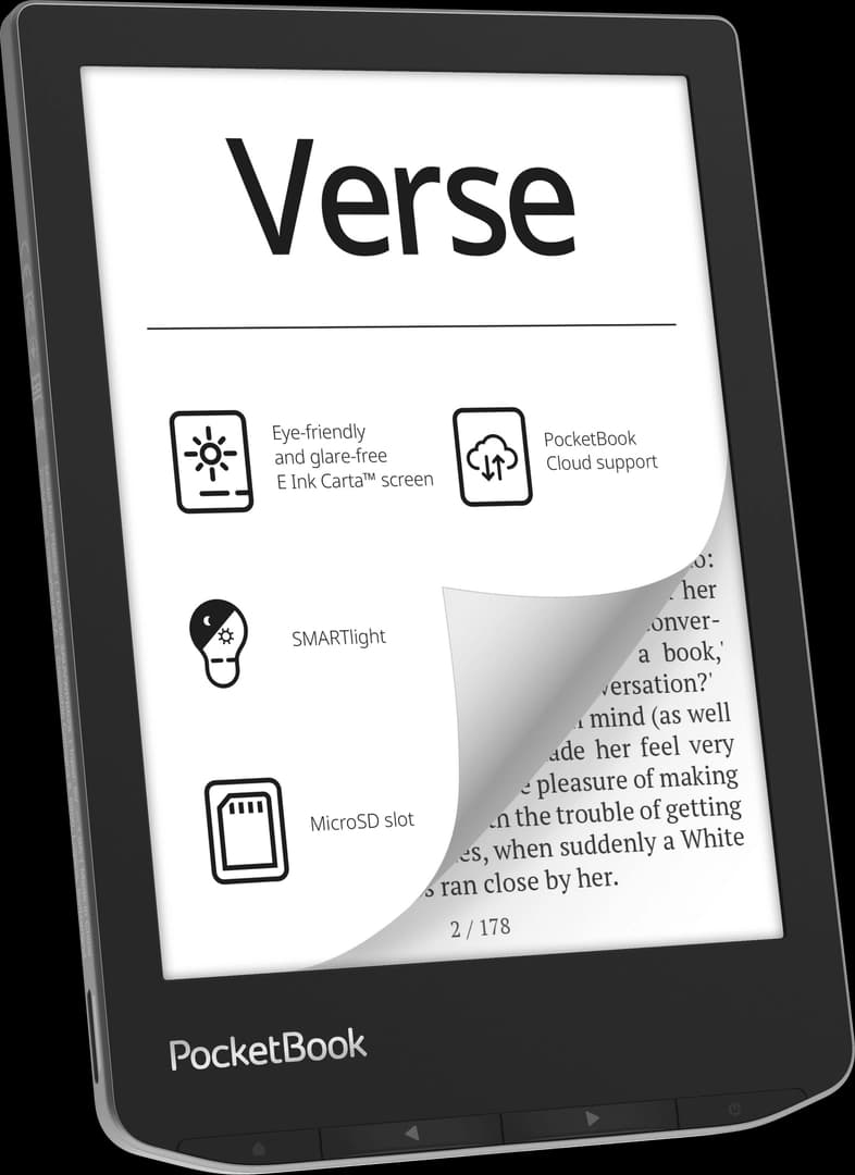 PocketBook Verse 6 Inch HD E-Ink Touchscreen eReader | Mist Grey