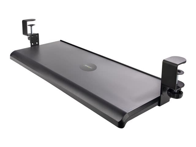 STARTECH.COM - StarTech Under-Desk Keyboard Tray, Clamp-on Keyboard Holder, Supports up to 12kg (26.5lb), Sliding Keyboard and Mouse Drawer with C-Clamps, Height Adjustable Keyboard Tray - Black - Ergonomic Keyboard Tray (KEYBOARD-TRAY-CLAMP1) - keyboard tray
