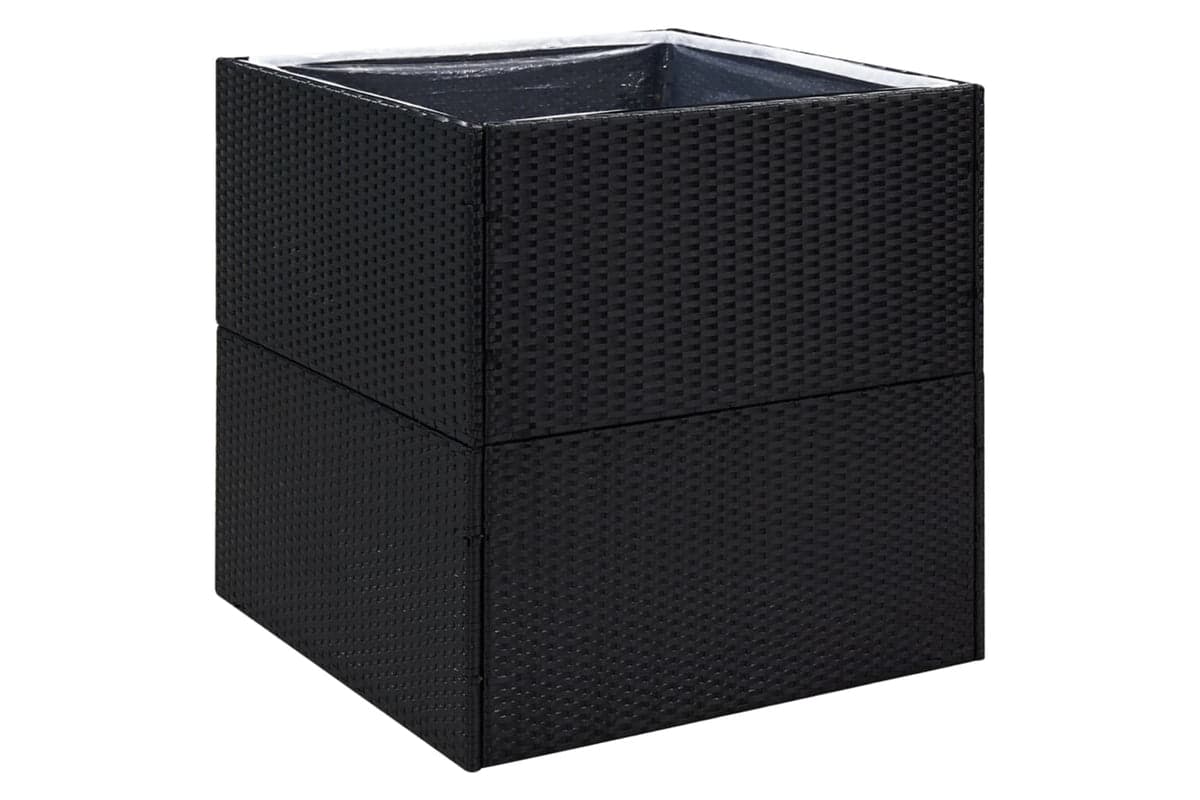 vidaXL 319173 Garden Planter Black 80x80x80cm Poly Rattan