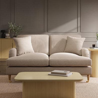 Beige Woven Fabric 2 Seater Sofa - Payton