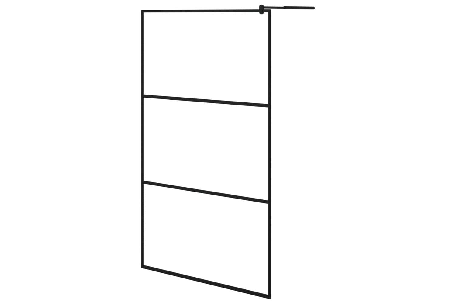vidaXL 149151 Walk-in Shower Wall With Clear Esg Glass Black 115x195cm