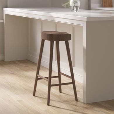 Walnut - Solid Oak Kitchen Counter Stools - Rayne