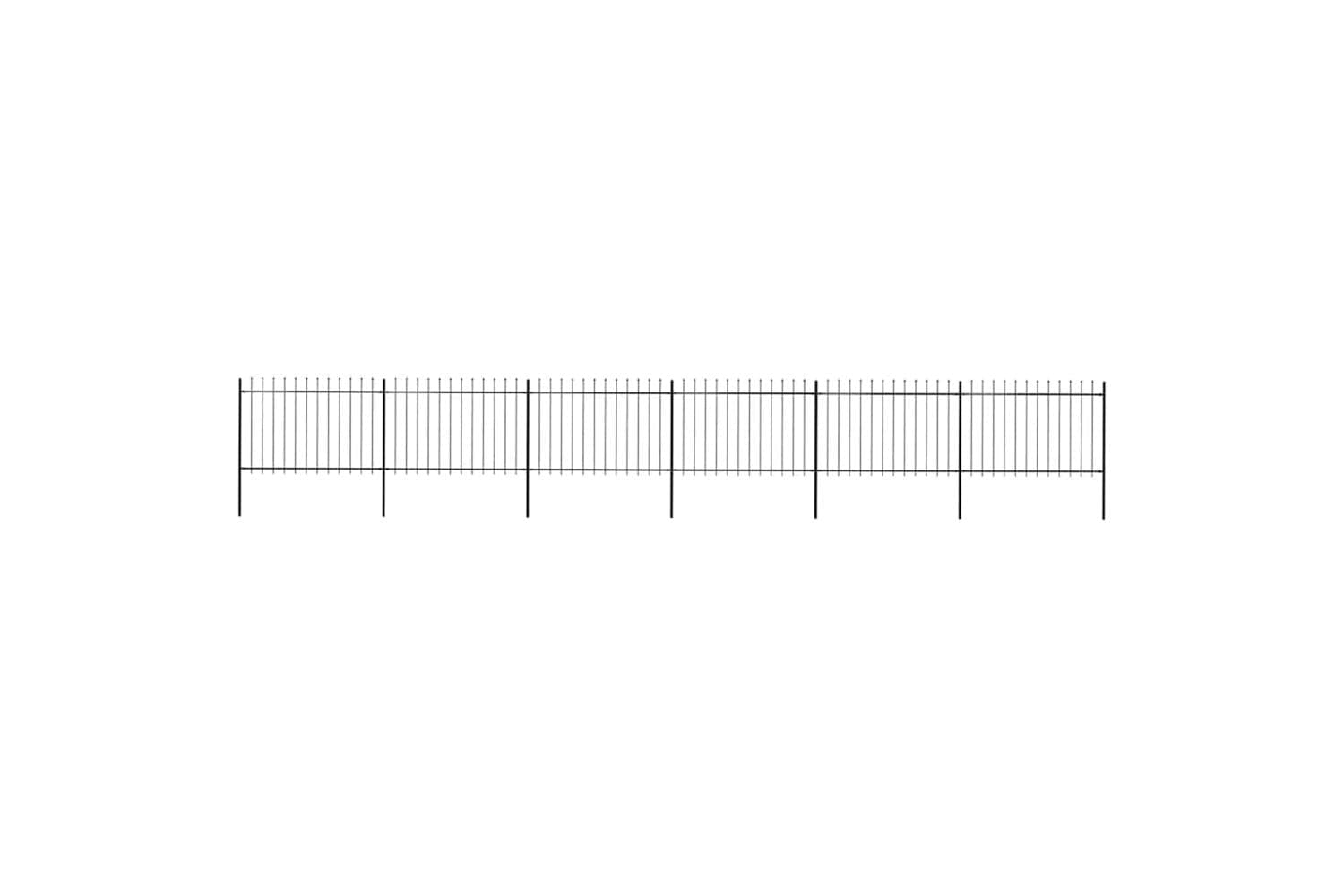 Vidaxl 277625 Garden Fence With Spear Top Steel 10.2x1.2 M Black
