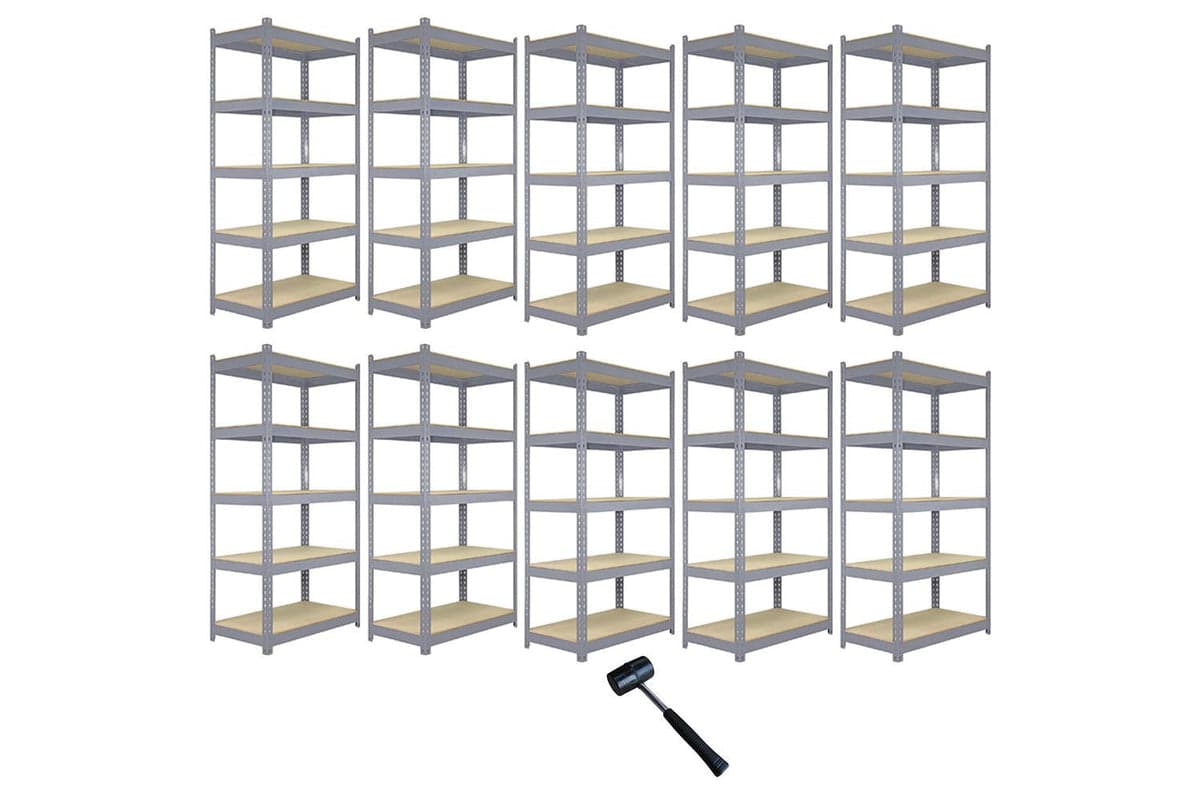 Monstershop 10 x Q-Rax Metal Racking Units | Grey