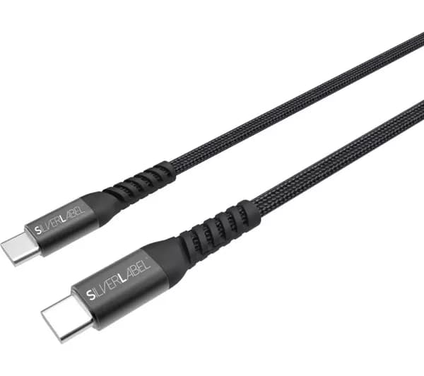 SILVERLABEL Braided Magnetic USB Type-C to USB Type-C Cable - 1 m, Black