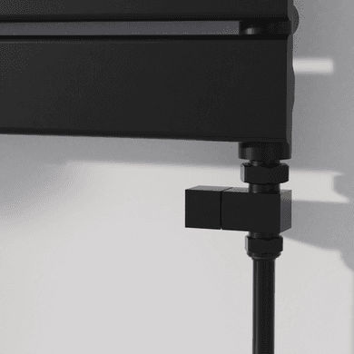 Elego Matte Black Modern Manual Straight Radiator Valves (pair)