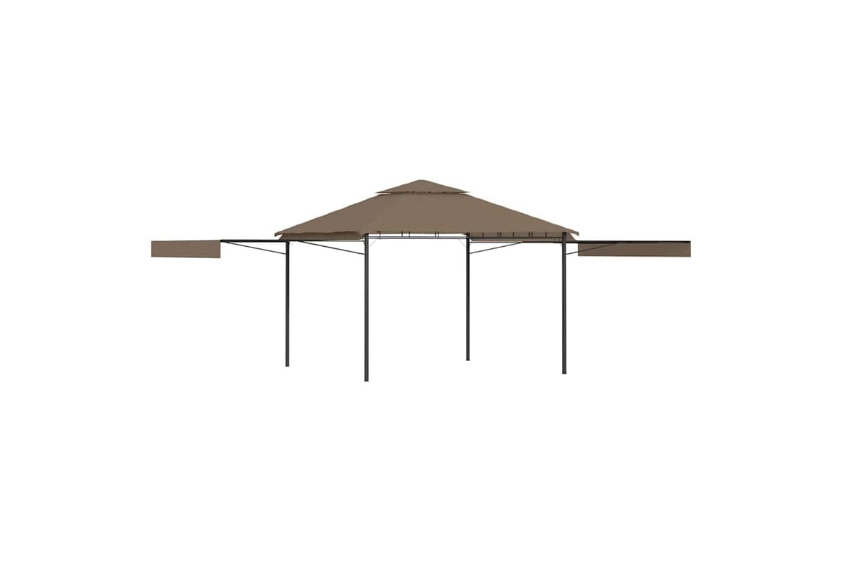 Vidaxl 312268 Gazebo With Double Extending Roofs 3x3x2.75 M Taupe