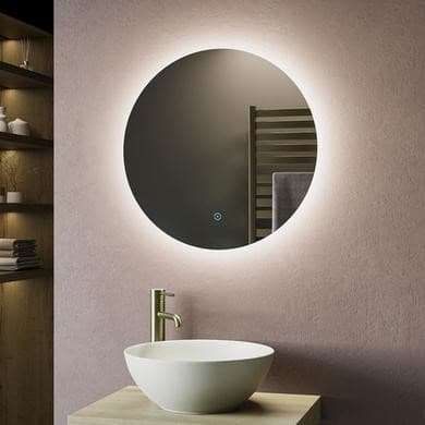 Luna Round Backlit Heated Bathroom Mirror