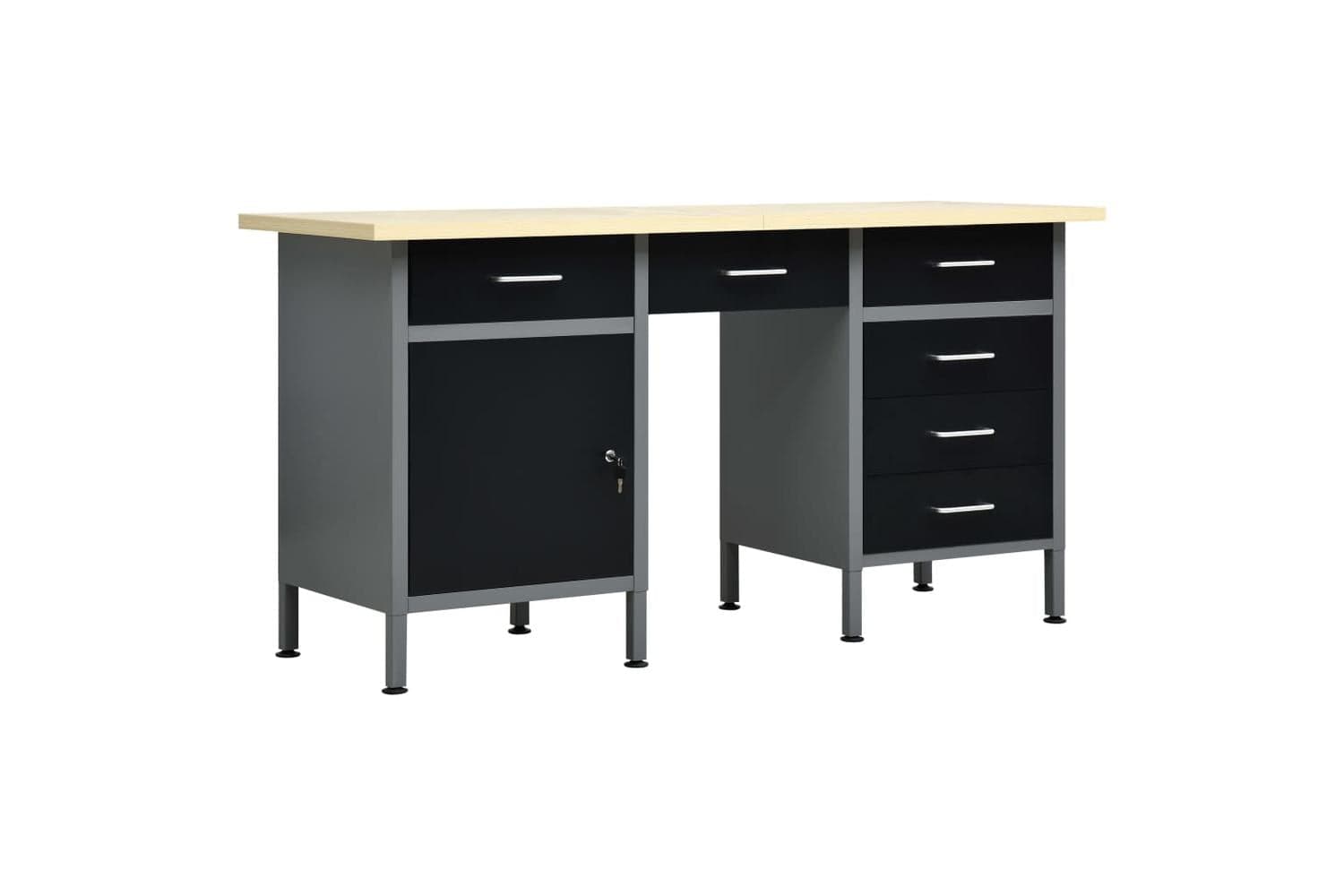 vidaXL 145347 Workbench Black 160x60x85cm Steel