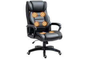 Vinsetto High Back Massage Office Chair | Black