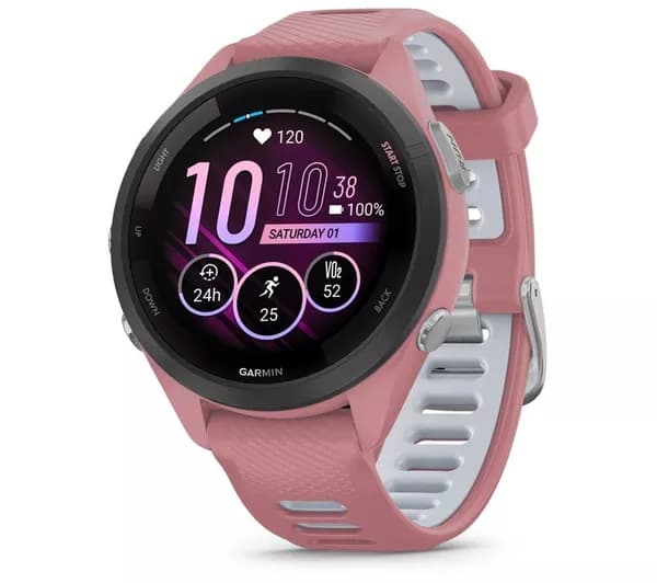 GARMIN Forerunner 265S Sports Watch - Pink & Grey, 42 mm