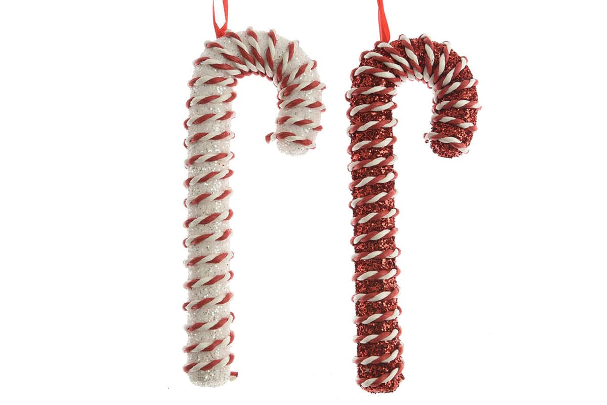 Christmas Decoration | Candy Stick Foam Glitter | Red/White | Sold Individually – Random Style