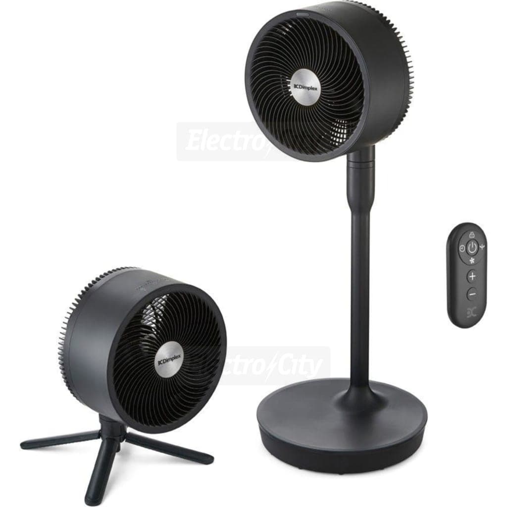 Dimplex DuoCool 2-in-1 Cordless Pedestal & Desk Fan with Wi-Fi | Black