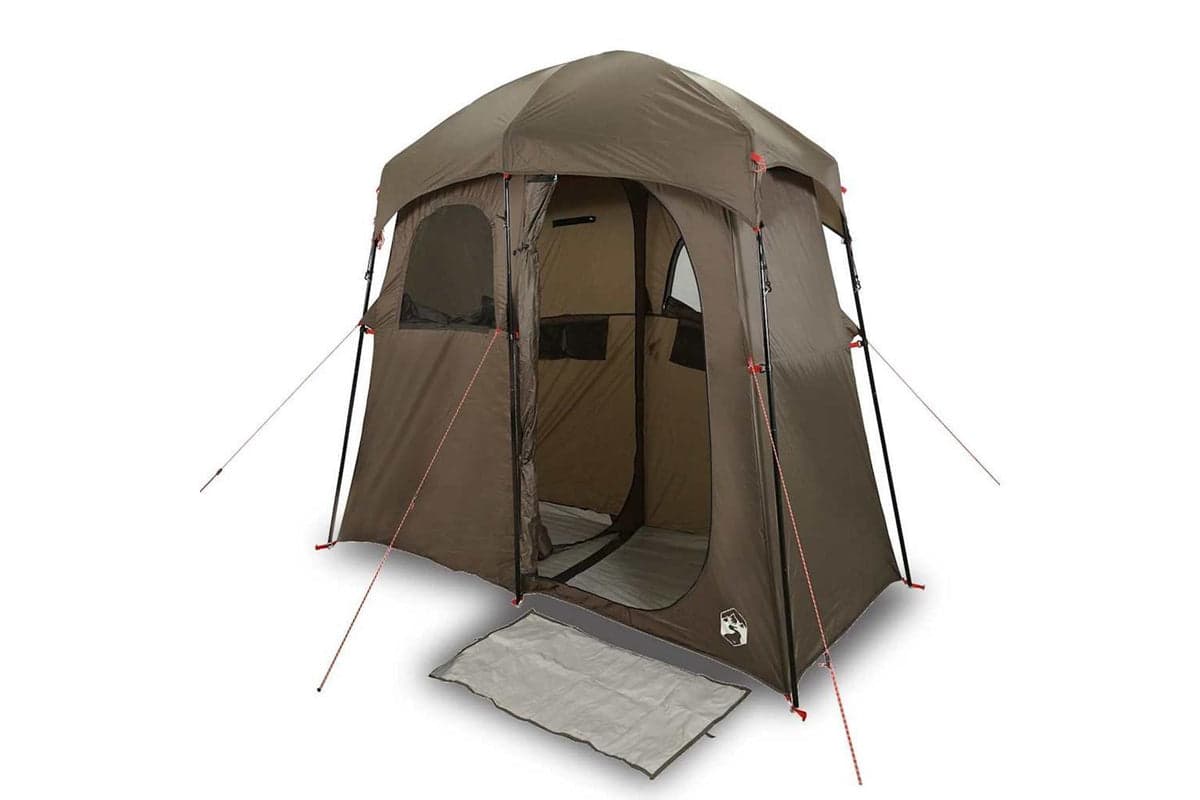 Vidaxl Shower Tent 2-person Brown Waterproof