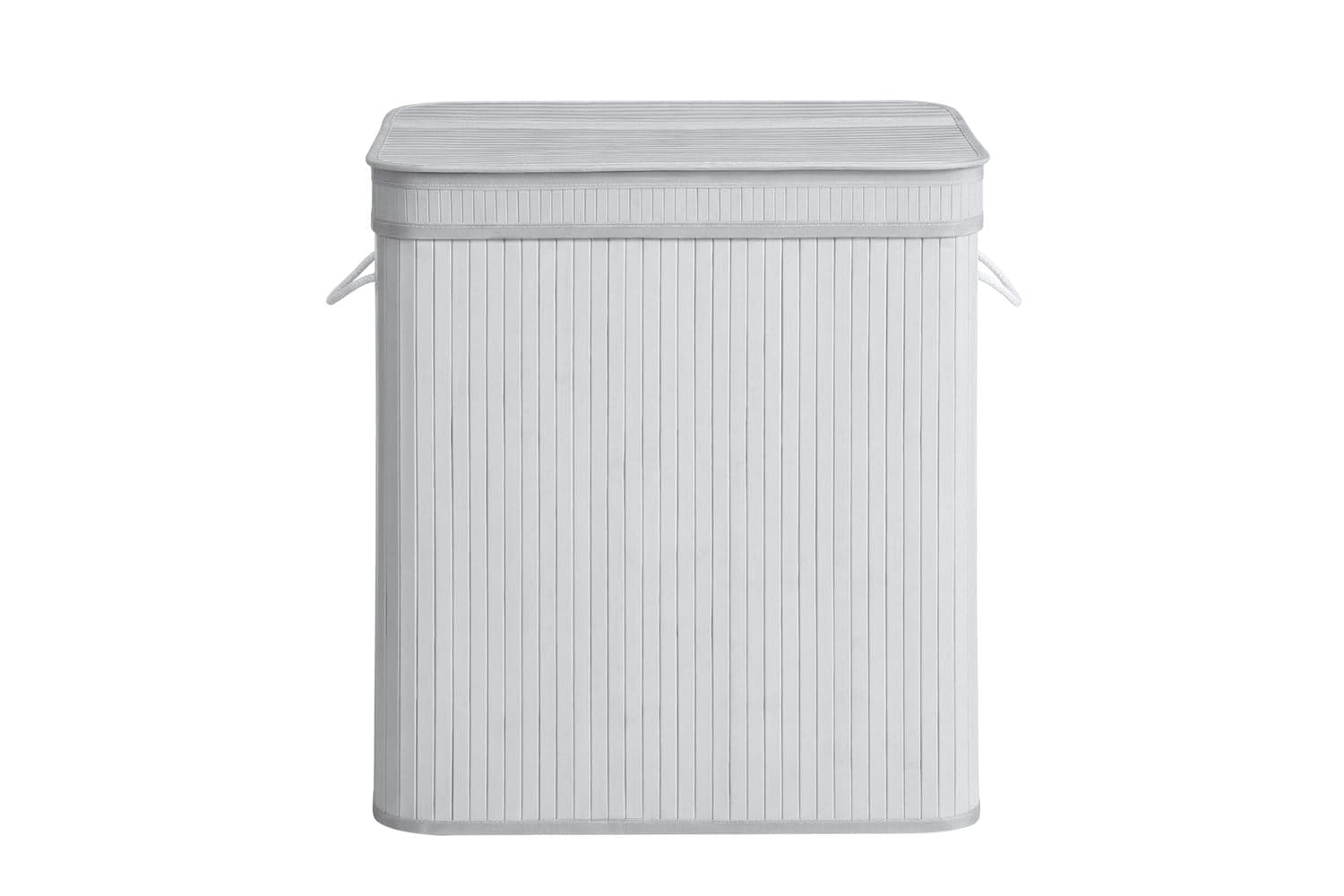 Songmics Laundry Hamper With Lid | Bamboo Laundry Basket | 150 L | Dove Grey