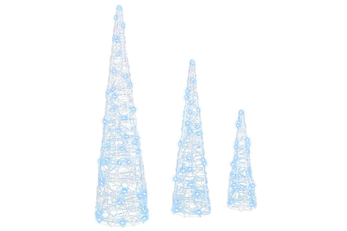 Vidaxl Christmas Tree 3 Pcs Cold White 20 X 20 X 80 Cm Acrylic