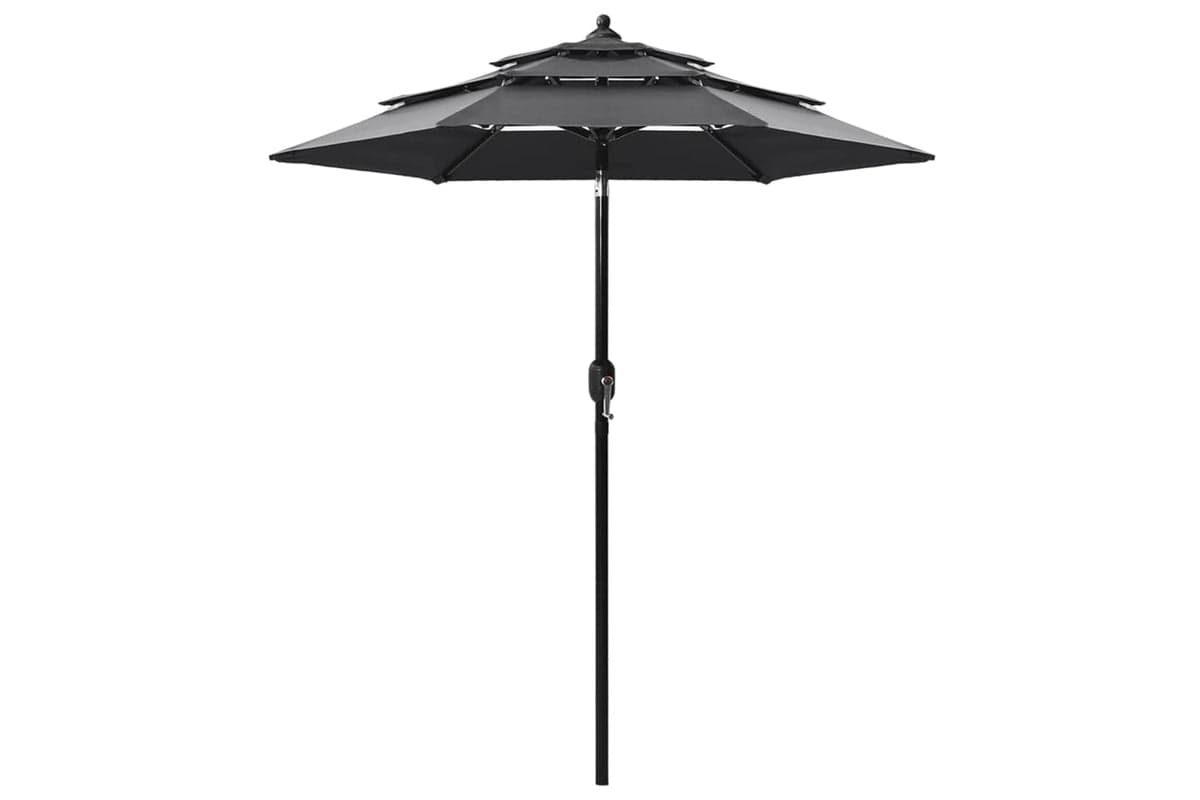 Vidaxl 313854 3-tier Parasol With Aluminium Pole Anthracite 2 M