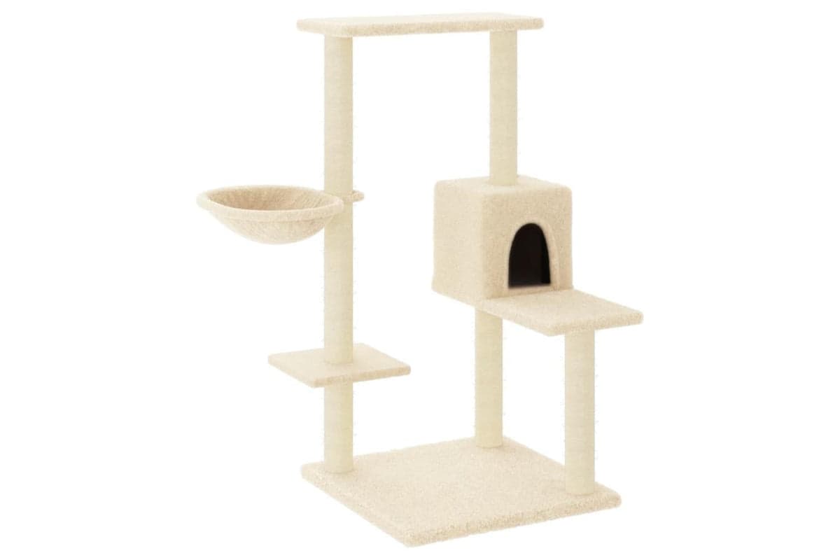 Cat Tree With Sisal Scratching Posts Cream 95 Cm