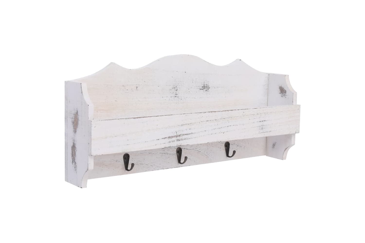Vidaxl Wall Mounted Coat Rack White Wood