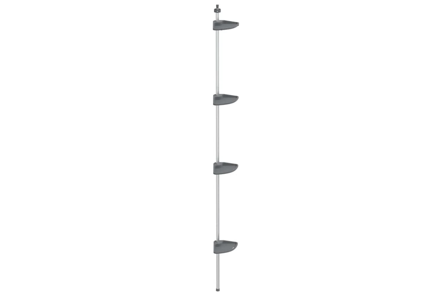 Vidaxl 344382 4-tier Telescopic Shower Corner Shelf Silver Aluminium