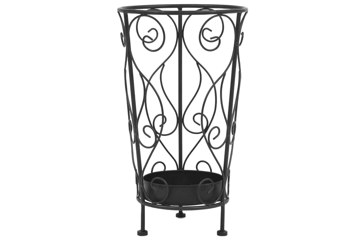 vidaXL 245932 Umbrella Stand Vintage Style Metal 26x46cm Black