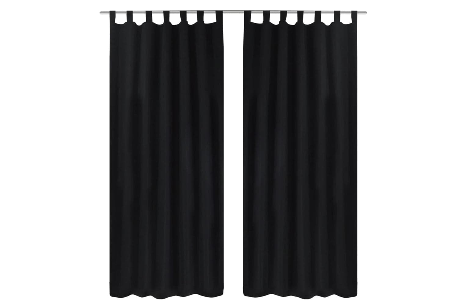 vidaXL 130354 2 Pcs Black Micro-satin Curtains With Loops 140 X 225cm