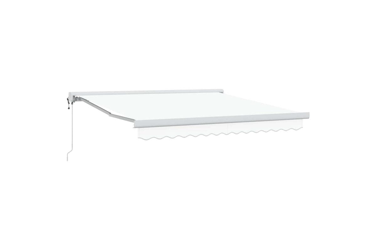 Vidaxl Retractable Awning Manual White 350 X 250 Cm Fabric Metal