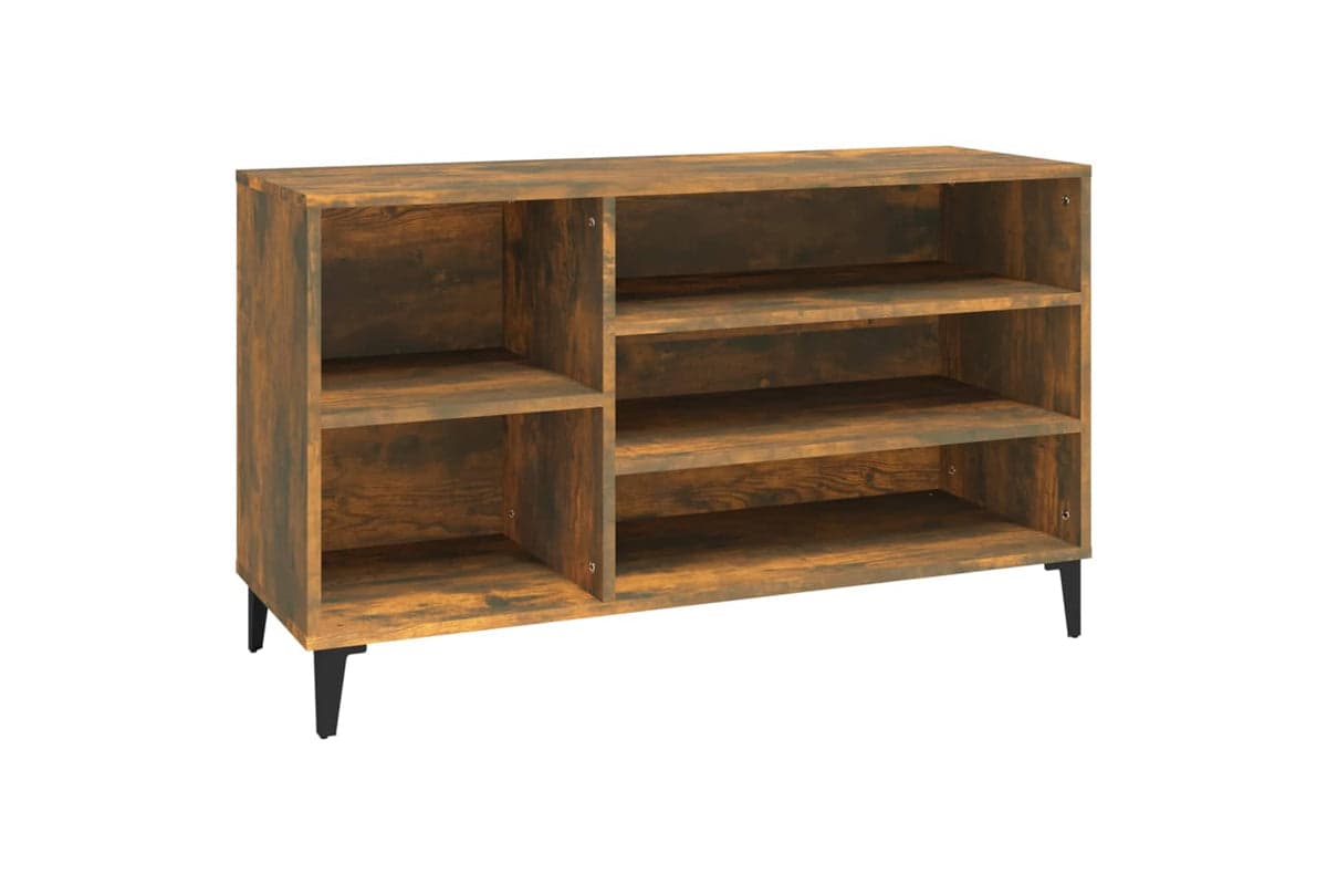 vidaXL 819753 Shoe Cabinet Smoked Oak 102x36x60cm Engineered Wood