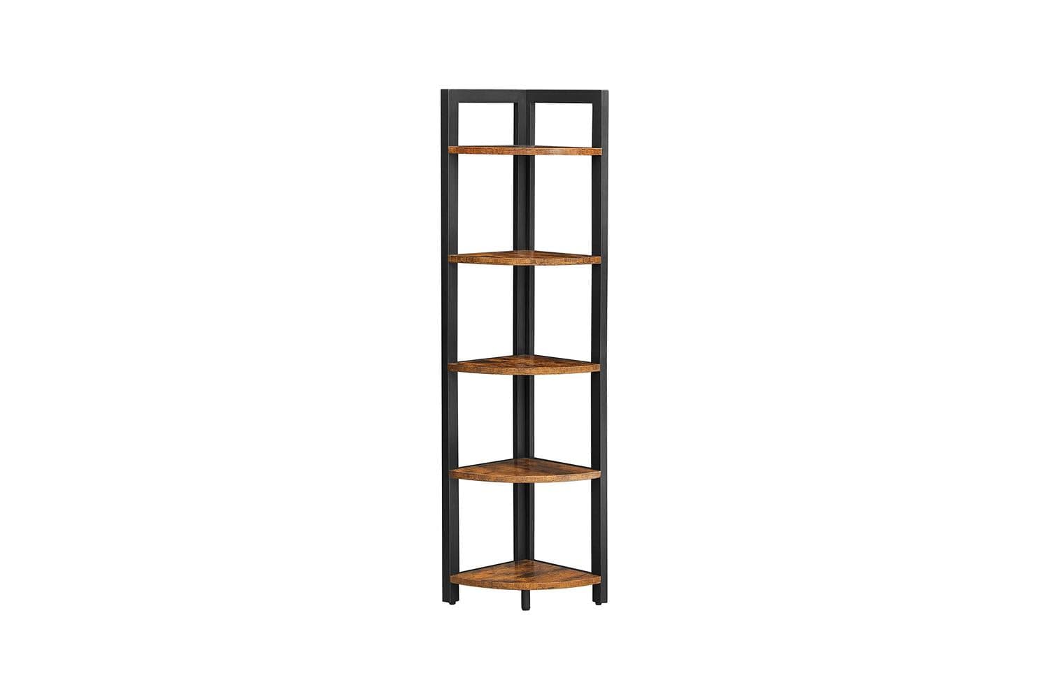 Vasagle  5 Tier Corner Bookshelf | Rustic Brown & Black