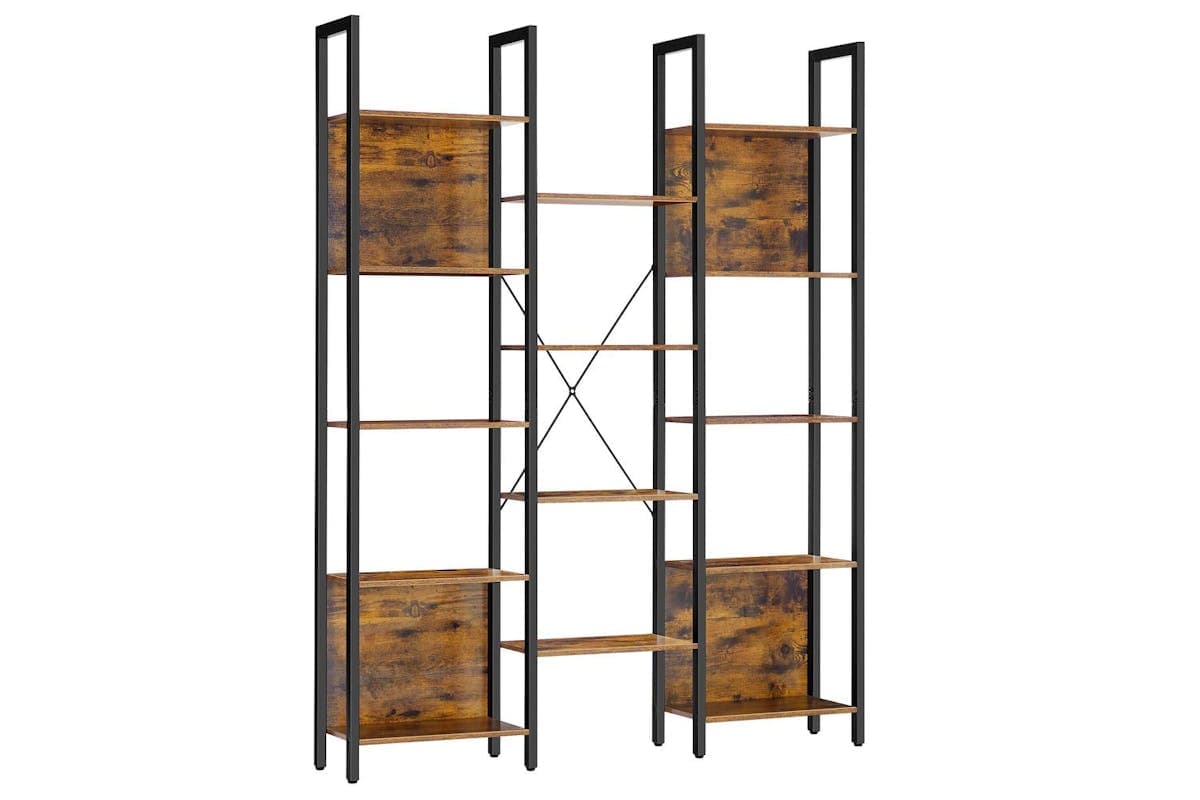 Vasagle Bookshelf | Bookcase | Particleboard And Steel | 24 X 128 X 166 Cm