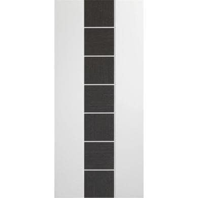 Internal White Painted Door with Grey Wood Inlay - Pre-Finished - 1981 x 838 x 35mm - Messina - XL Joinery