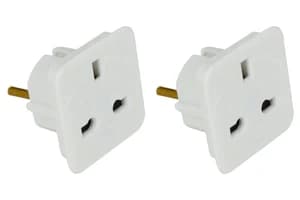 Status European Travel Adaptor |  White | Pack of 2