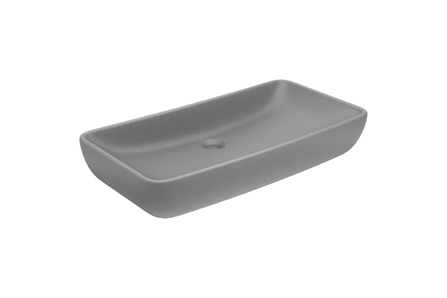 vidaXL 146960 Luxury Basin Rectangular Matt Light Grey 71x38cm Ceramic