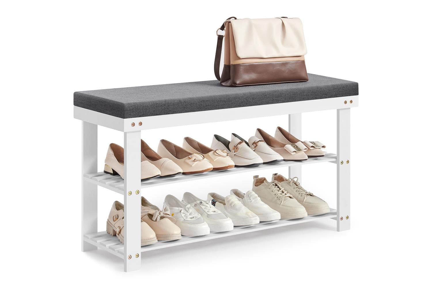 Songmics Bamboo Shoe Bench | Shoe Rack | Bamboo | 90cm