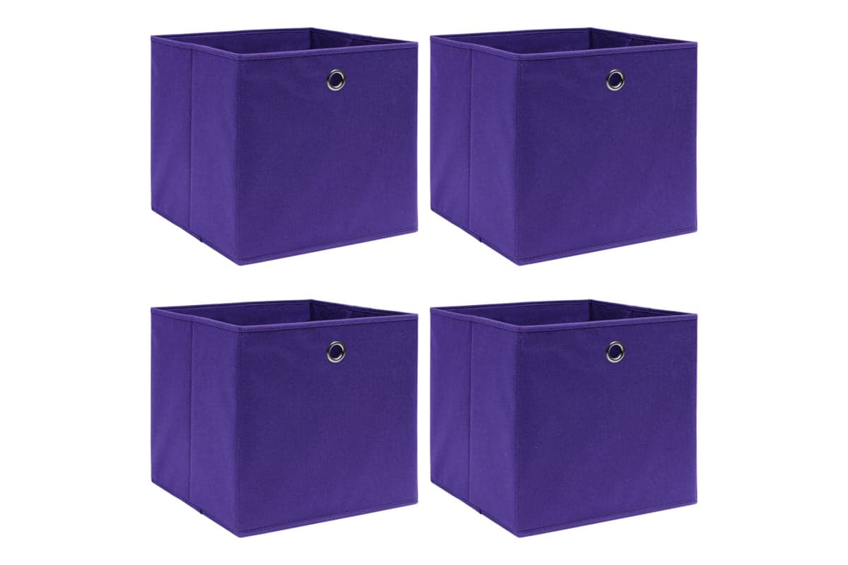 Vidaxl 288353 Storage Boxes 4 Pcs Purple 32x32x32 Cm Fabric