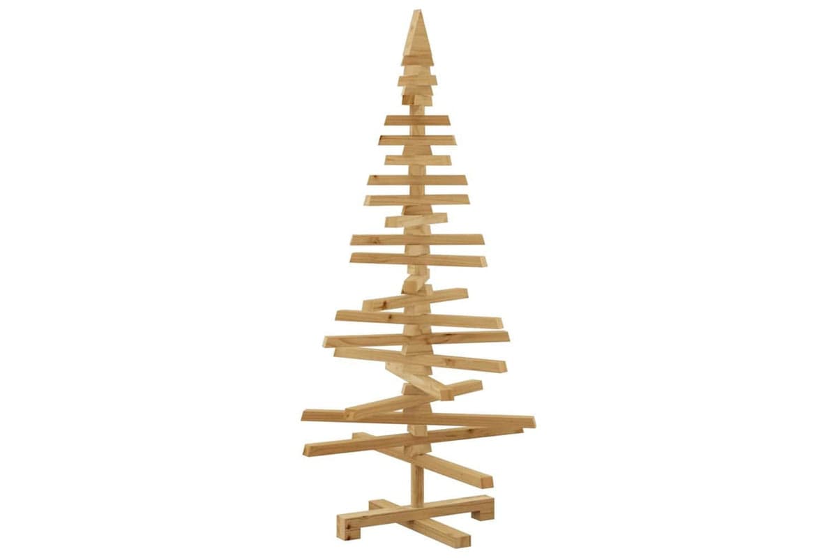 Vidaxl Wooden Christmas Tree With Stand Brown 120 Cm Solid Pine Wood