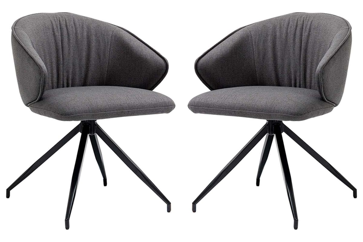 Homcom Dining Chairs | Dark Grey/Black | Set of 2