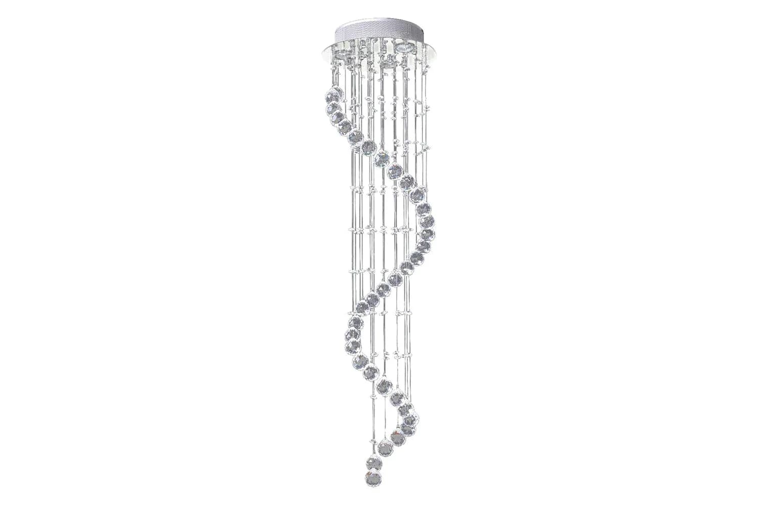 Homcom | Modern Crystal Chandelier | Silver/Clear