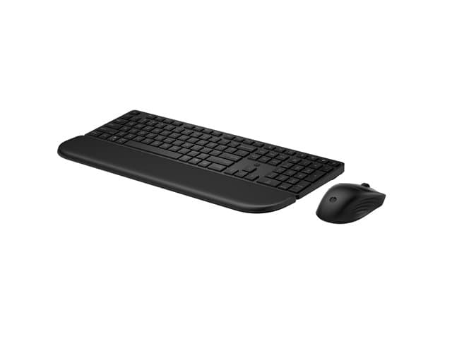 HP - 585C - Keyboard and mouse set - dual mode, 3-zone layout, multi-device, low profile key travel - full size - wireless - Bluetooth, 2.4 GHz - UK - black