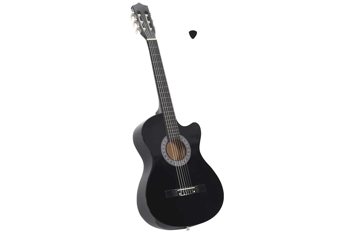 vidaXL 70132 Western Classical Cutaway Guitar With 6 Strings Black 38"