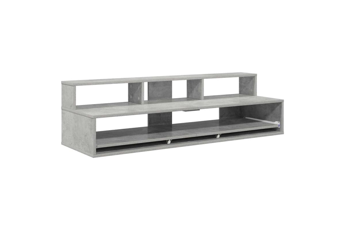 Vidaxl Studio Desk Concrete Grey 110 X 425 X 36 Cm Engineered Wood