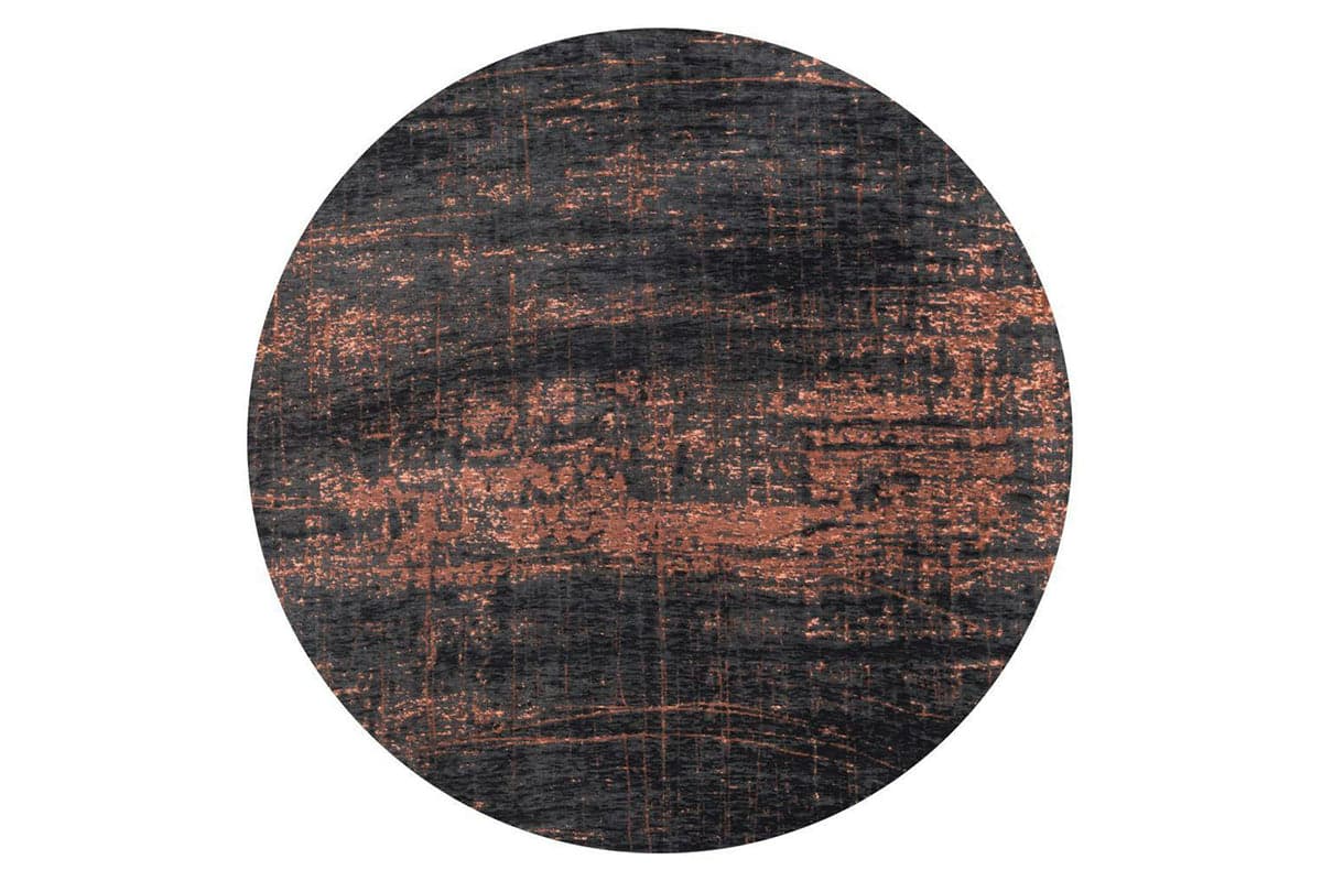 Louis De Poortere | Griff Eco Round Rug | Black/Brown | 240 x 240 cm