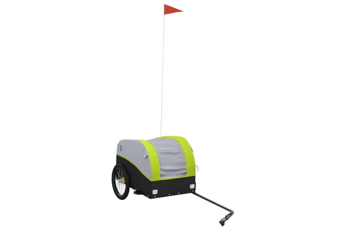 Vidaxl Bike Trailer Black And Green 30 Kg Iron