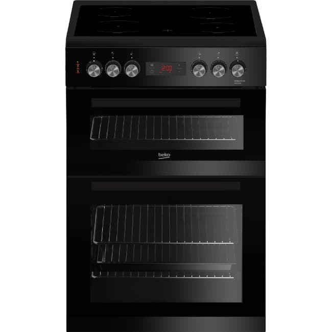 Beko 60cm Double Oven Electric Cooker | Black | KDC653K