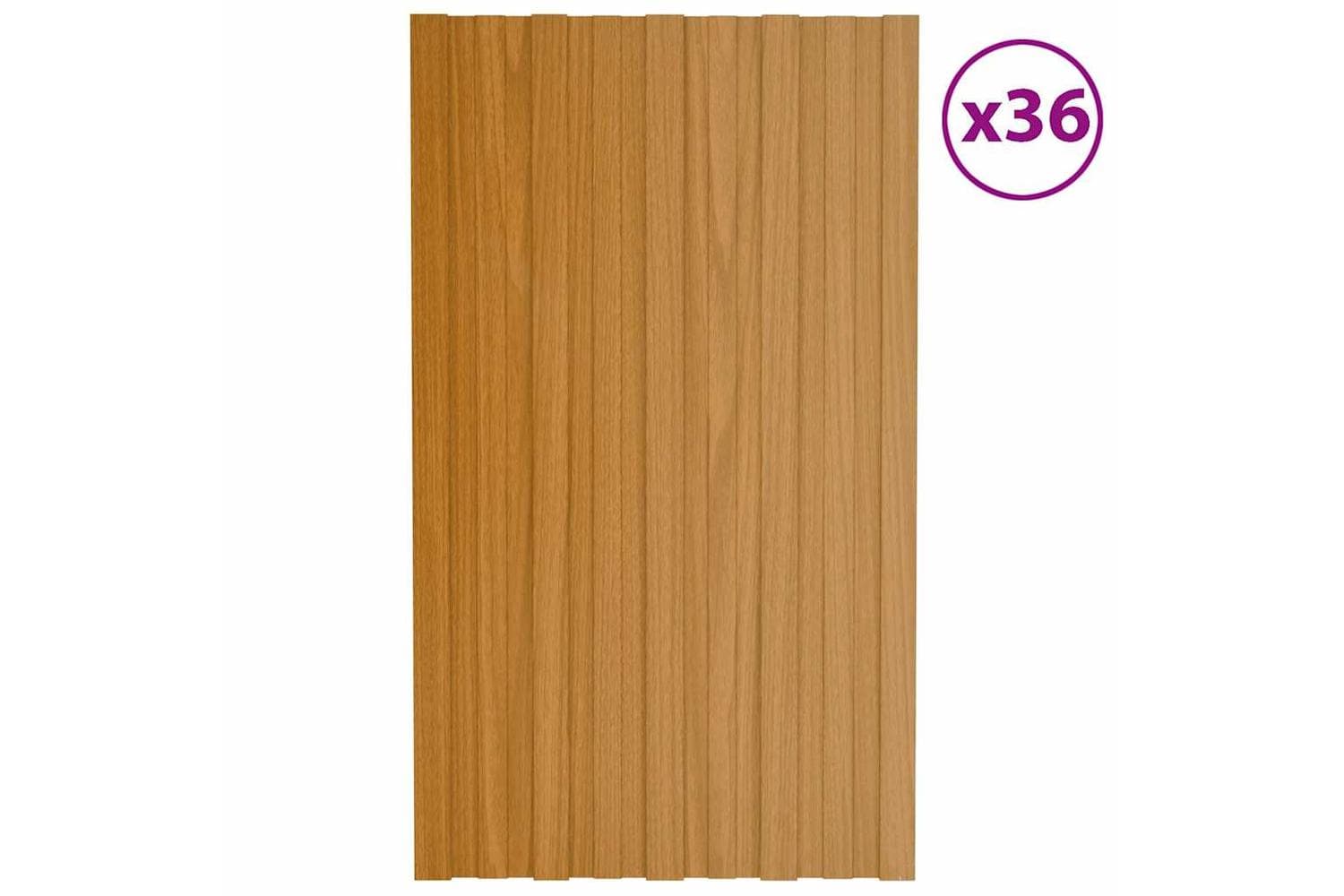 vidaXL 317208 Roof Panels 36 Pcs Galvanised Steel Light Wood 80x45cm